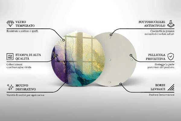 Kuchynská doska veľká zo skla Pozadie so zlatom
