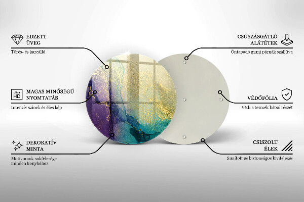 Kuchynská doska veľká zo skla Pozadie so zlatom
