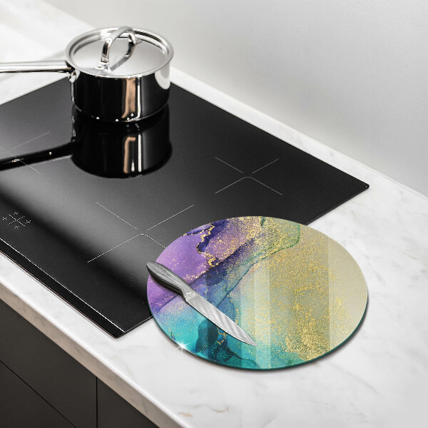 Kuchynská doska veľká zo skla Pozadie so zlatom