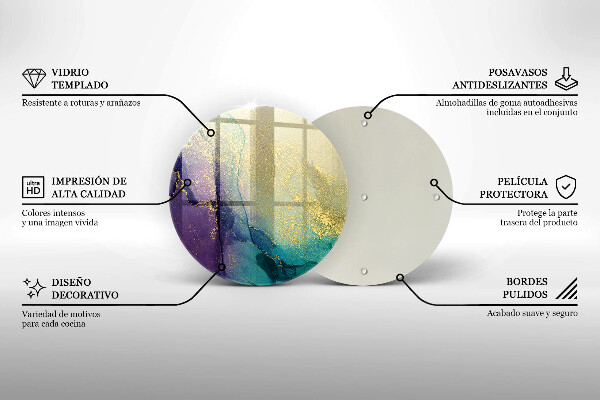 Kuchynská doska veľká zo skla Pozadie so zlatom
