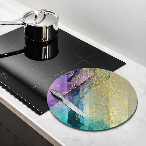 Kuchynská doska veľká zo skla Pozadie so zlatom