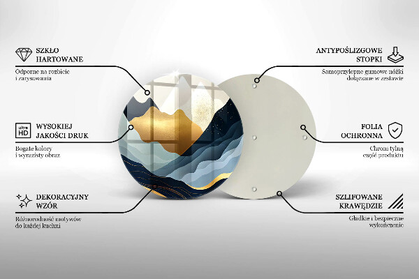 Kuchynská doska veľká zo skla Abstraktné hory