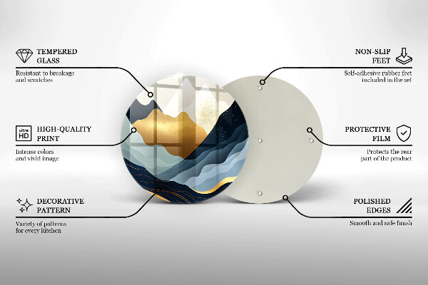 Kuchynská doska veľká zo skla Abstraktné hory