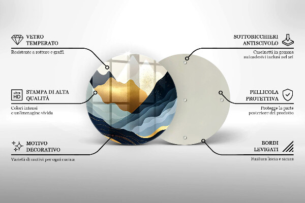 Kuchynská doska veľká zo skla Abstraktné hory