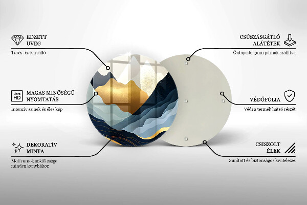 Kuchynská doska veľká zo skla Abstraktné hory