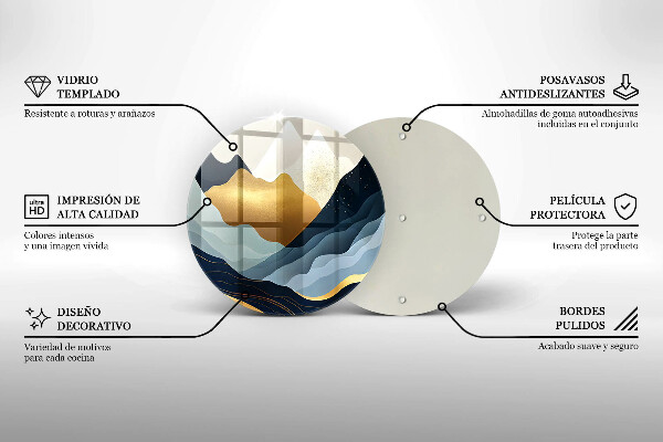 Kuchynská doska veľká zo skla Abstraktné hory