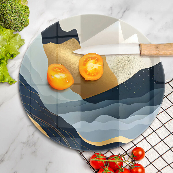 Kuchynská doska veľká zo skla Abstraktné hory