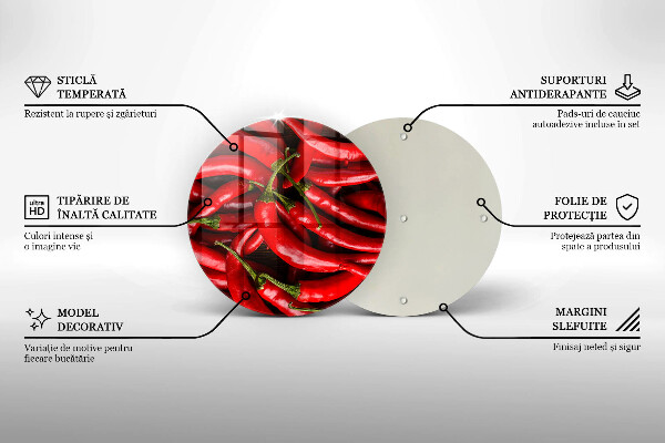 Kuchynská doska zo skla Horúce čili papričky