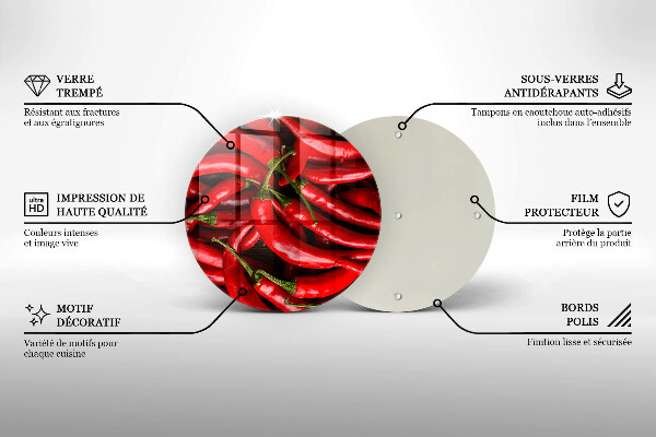 Kuchynská doska zo skla Horúce čili papričky