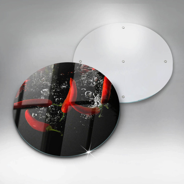 Kuchynská doska zo skla Chilli papričky vo vode