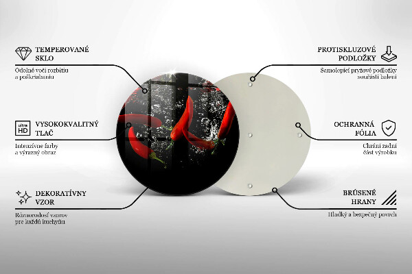 Kuchynská doska zo skla Chilli papričky vo vode