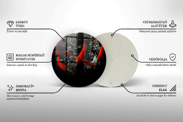 Kuchynská doska zo skla Chilli papričky vo vode