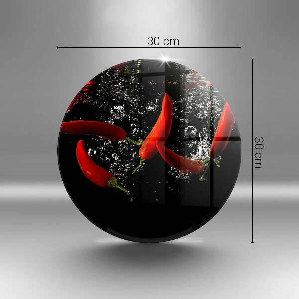 Kuchynská doska zo skla Chilli papričky vo vode