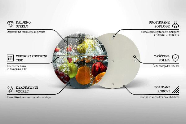 Kuchynská doska zo skla Šťavnaté ovocie vo vode