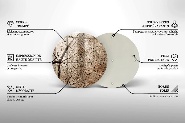 Kuchynská doska zo skla Prierez stromom