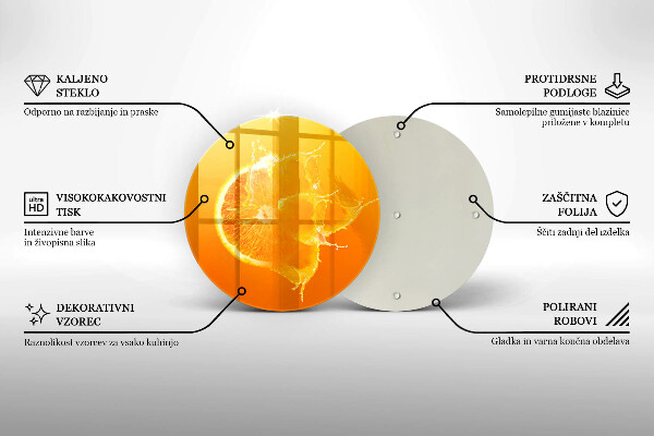 Kuchynská doska veľká zo skla Šťavnaté oranžové ovocie