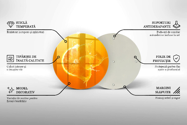 Kuchynská doska veľká zo skla Šťavnaté oranžové ovocie