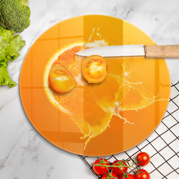 Kuchynská doska veľká zo skla Šťavnaté oranžové ovocie