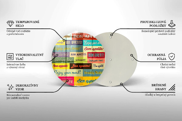 Kuchynská doska zo skla Titulky Jazyky dobrej chuti