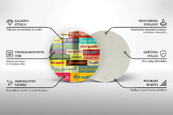 Kuchynská doska zo skla Titulky Jazyky dobrej chuti