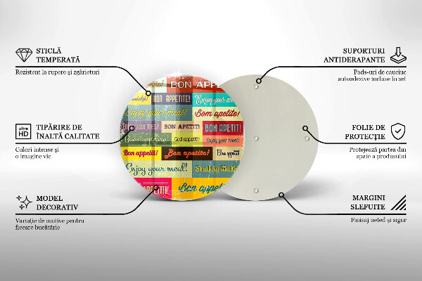 Kuchynská doska zo skla Titulky Jazyky dobrej chuti