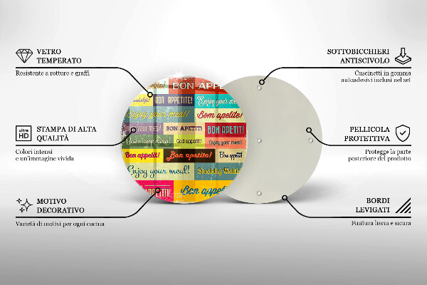 Kuchynská doska zo skla Titulky Jazyky dobrej chuti