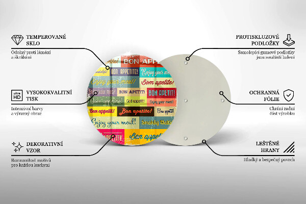 Kuchynská doska zo skla Titulky Jazyky dobrej chuti