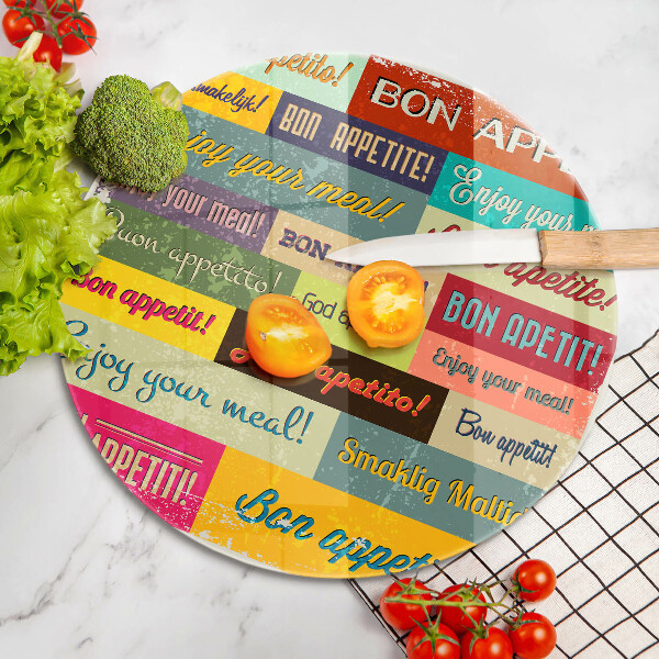 Kuchynská doska zo skla Titulky Jazyky dobrej chuti