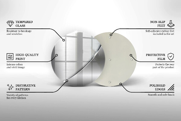 Kuchynská doska zo skla Kovové tvary