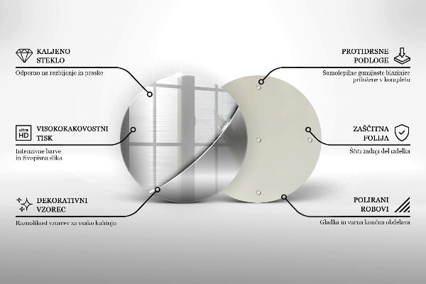Kuchynská doska zo skla Kovové tvary
