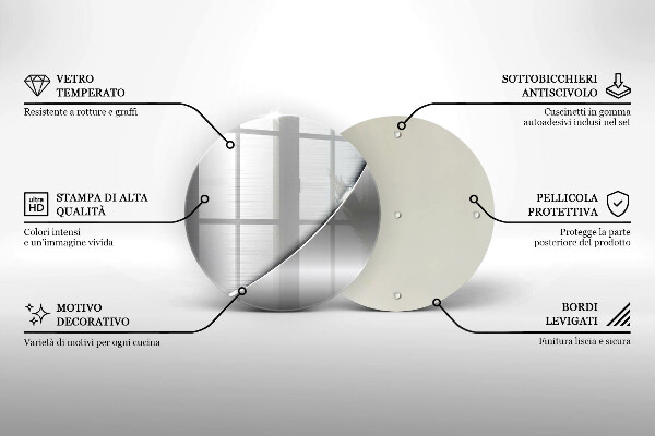 Kuchynská doska zo skla Kovové tvary