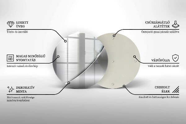 Kuchynská doska zo skla Kovové tvary