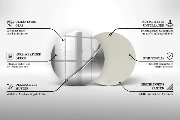 Kuchynská doska zo skla Kovové tvary