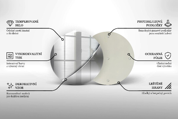 Kuchynská doska zo skla Kovové tvary