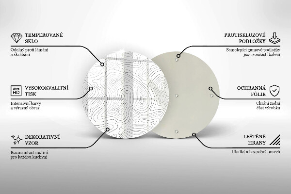 Kuchynská doska zo skla Abstraktné tvary
