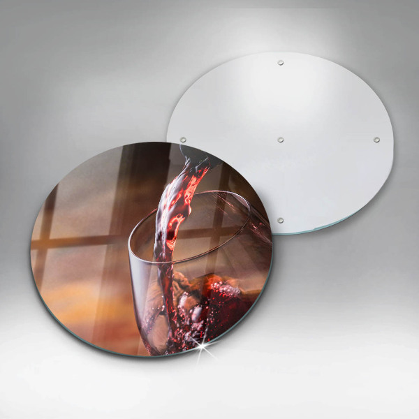 Kuchynská doska veľká zo skla Červené víno a pohár