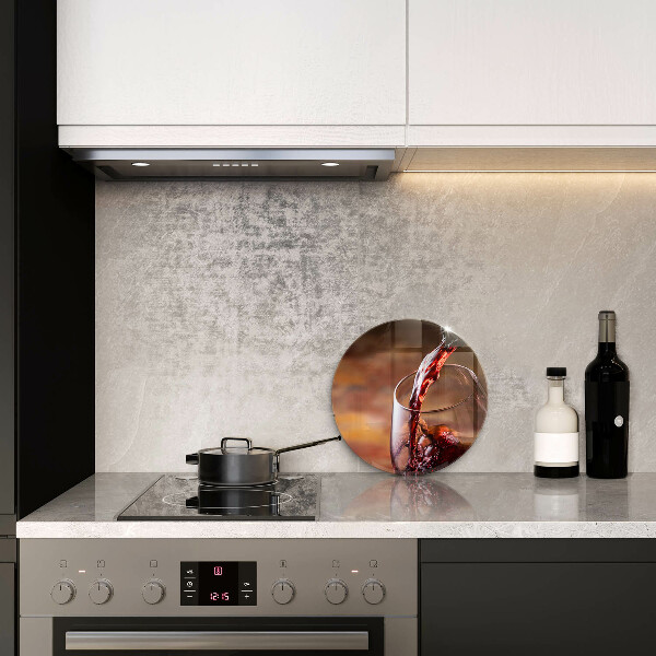 Kuchynská doska veľká zo skla Červené víno a pohár