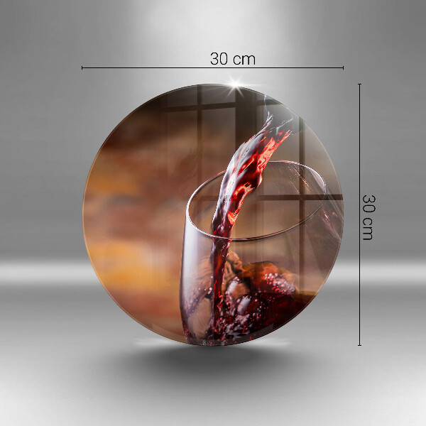 Kuchynská doska veľká zo skla Červené víno a pohár