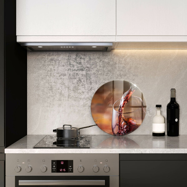 Kuchynská doska veľká zo skla Červené víno a pohár