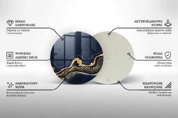 Kuchynská doska zo skla Abstraktné zlaté čiary