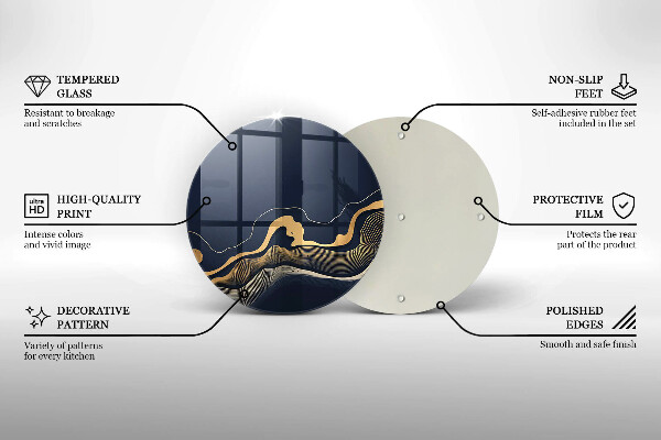 Kuchynská doska zo skla Abstraktné zlaté čiary