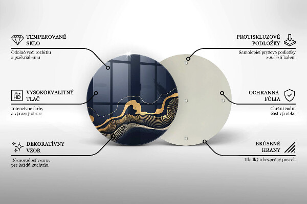 Kuchynská doska zo skla Abstraktné zlaté čiary