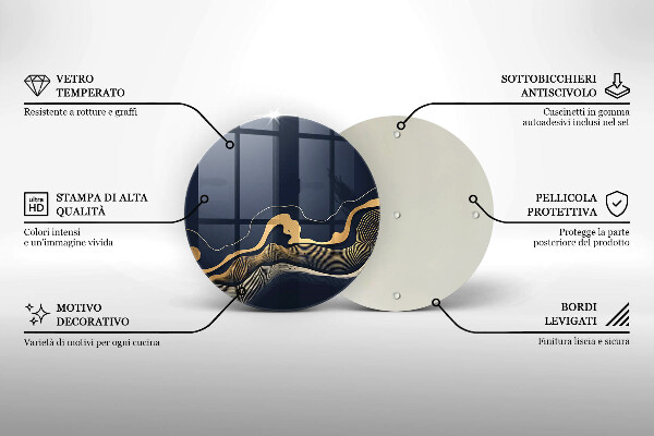 Kuchynská doska zo skla Abstraktné zlaté čiary