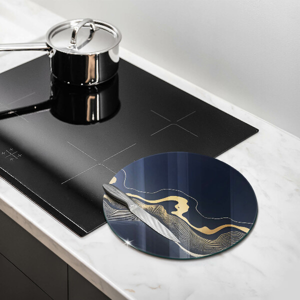 Kuchynská doska zo skla Abstraktné zlaté čiary