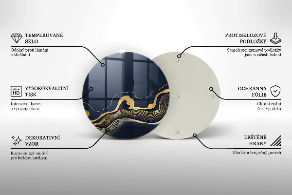 Kuchynská doska zo skla Abstraktné zlaté čiary