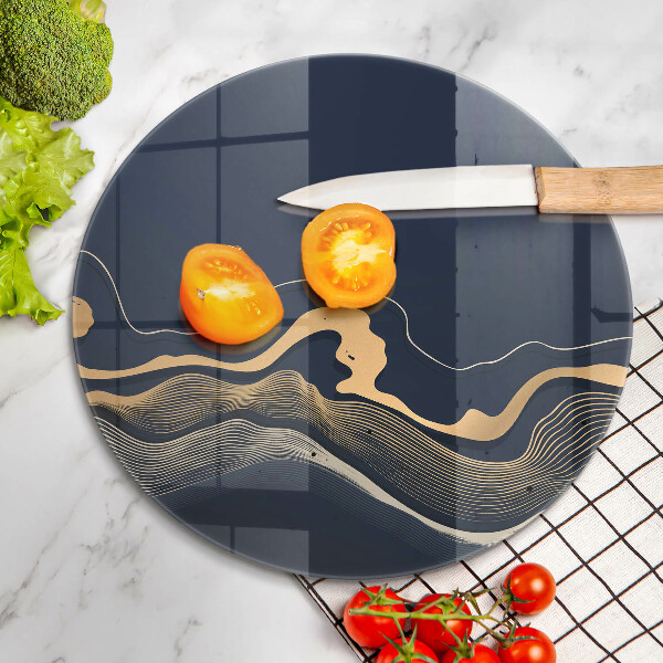 Kuchynská doska zo skla Abstraktné zlaté čiary