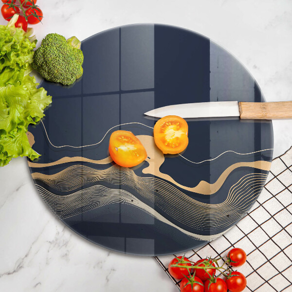 Kuchynská doska zo skla Abstraktné zlaté čiary