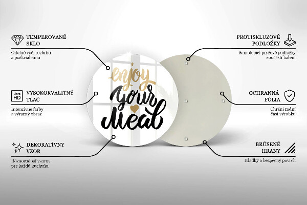 Kuchynská doska zo skla Nápis Enjoy your meal