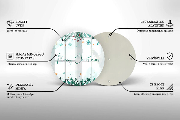 Kuchynská doska zo skla Merry Christmas