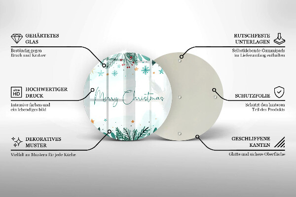 Kuchynská doska zo skla Merry Christmas